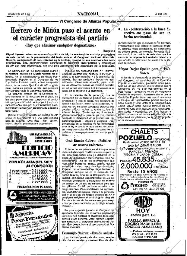 ABC MADRID 29-01-1984 página 25