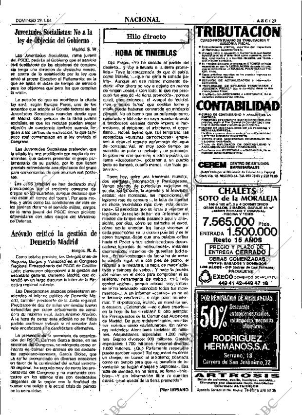 ABC MADRID 29-01-1984 página 29