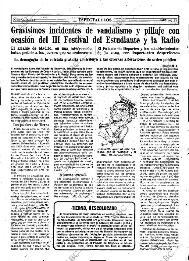 ABC MADRID 29-01-1984 página 73