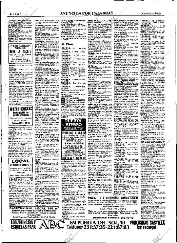 ABC MADRID 29-01-1984 página 84