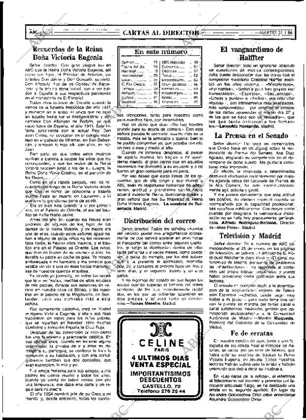 ABC MADRID 31-01-1984 página 14