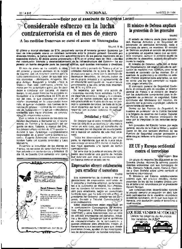 ABC MADRID 31-01-1984 página 22