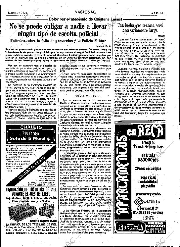ABC MADRID 31-01-1984 página 23