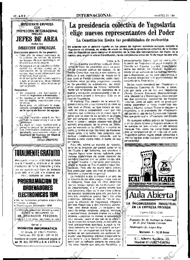 ABC MADRID 31-01-1984 página 32