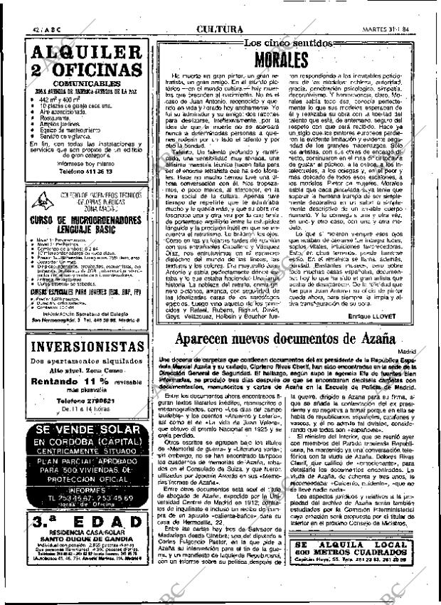 ABC MADRID 31-01-1984 página 42
