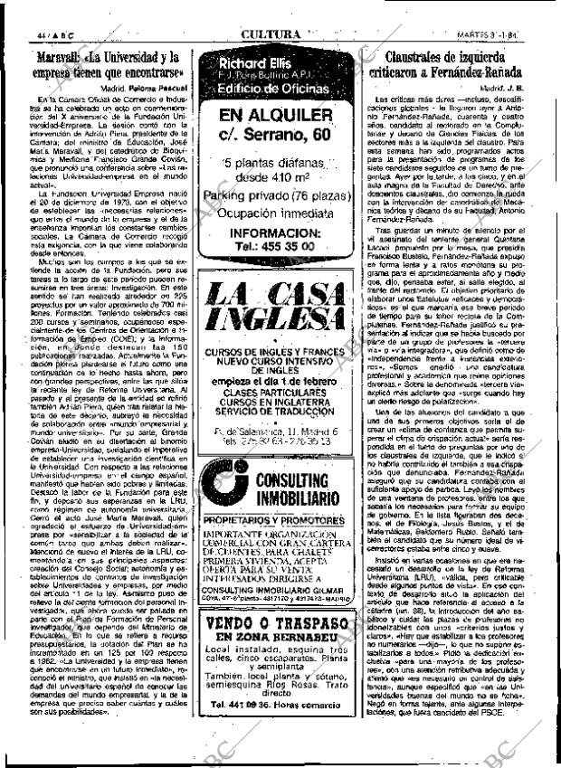 ABC MADRID 31-01-1984 página 44