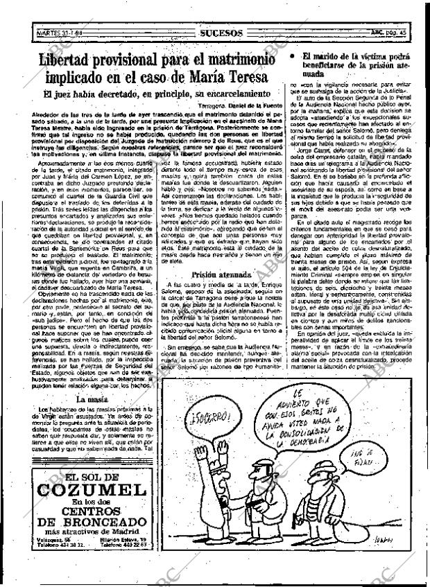 ABC MADRID 31-01-1984 página 45