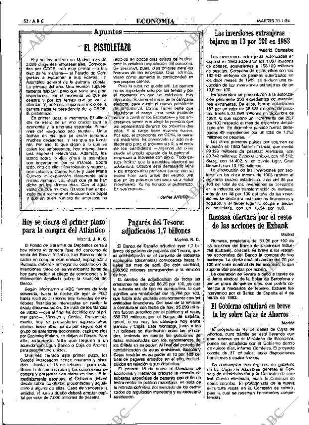 ABC MADRID 31-01-1984 página 52