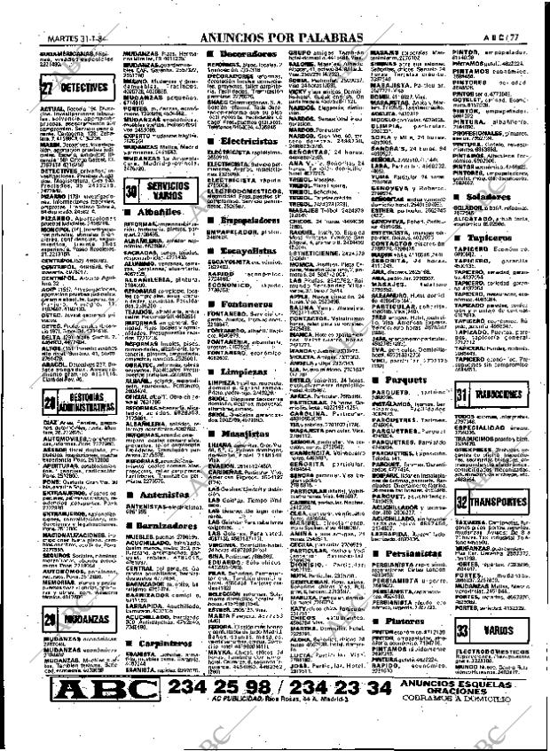 ABC MADRID 31-01-1984 página 77