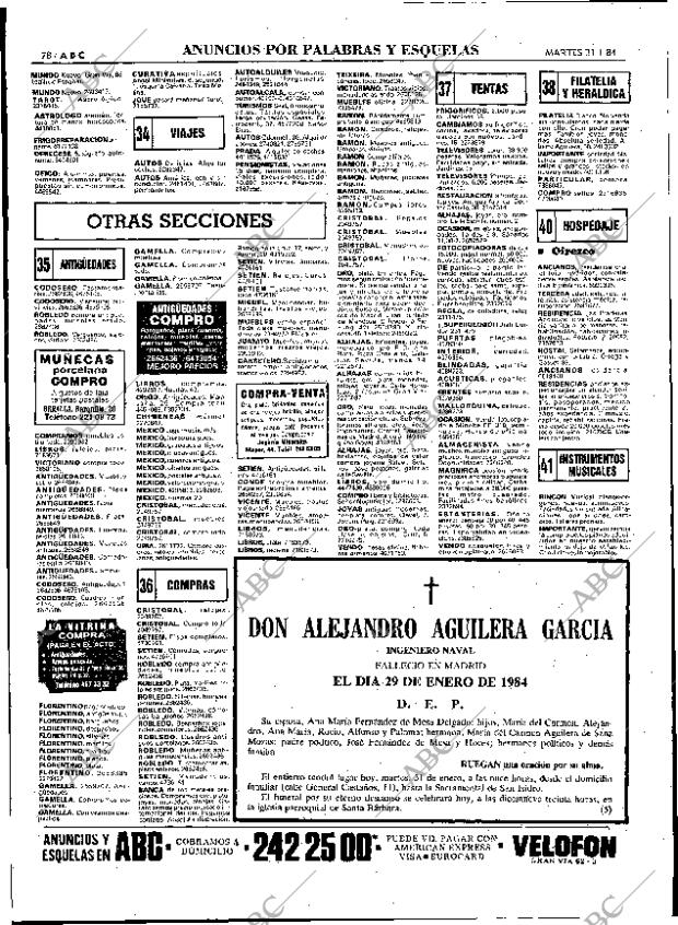 ABC MADRID 31-01-1984 página 78