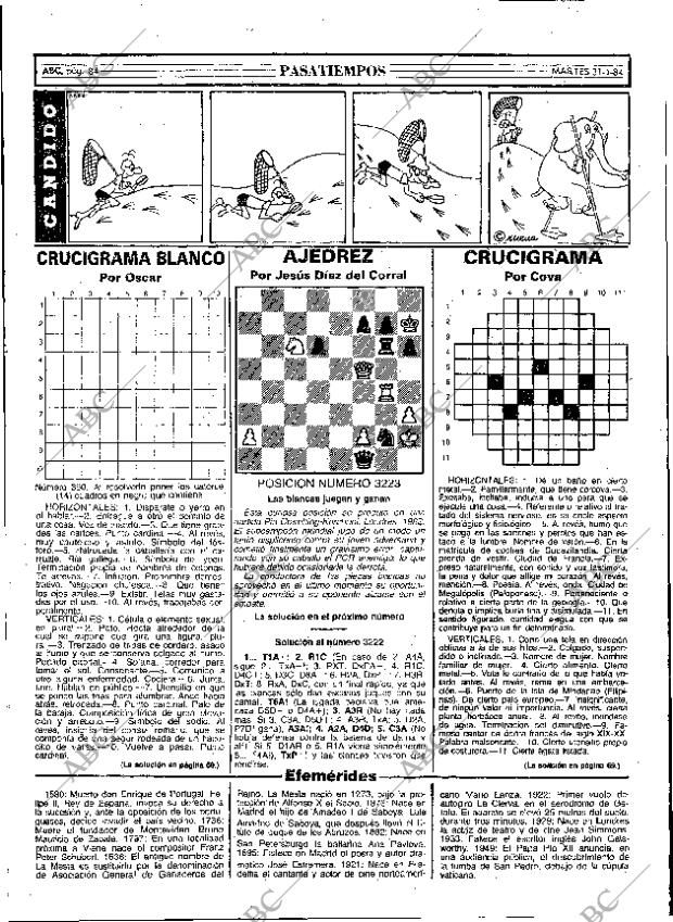 ABC MADRID 31-01-1984 página 84