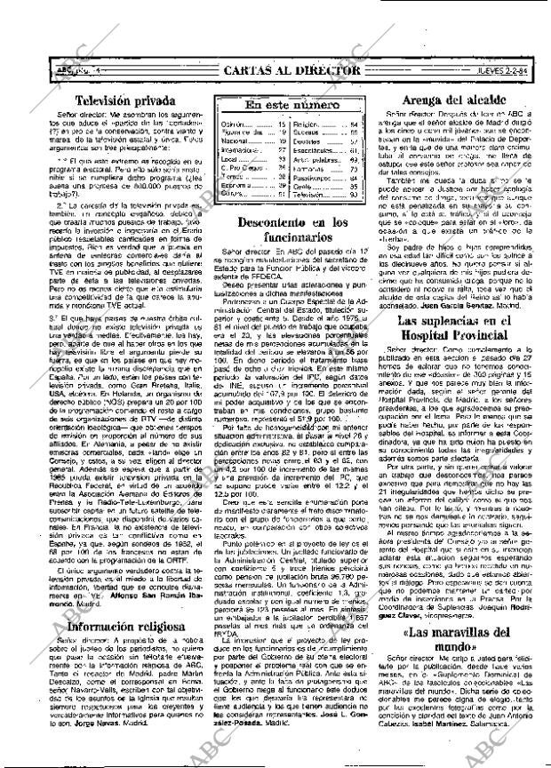 ABC MADRID 02-02-1984 página 14