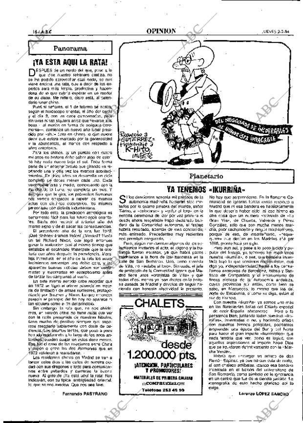 ABC MADRID 02-02-1984 página 18
