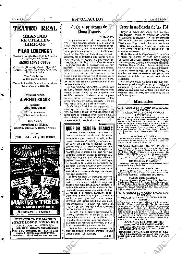 ABC MADRID 02-02-1984 página 62