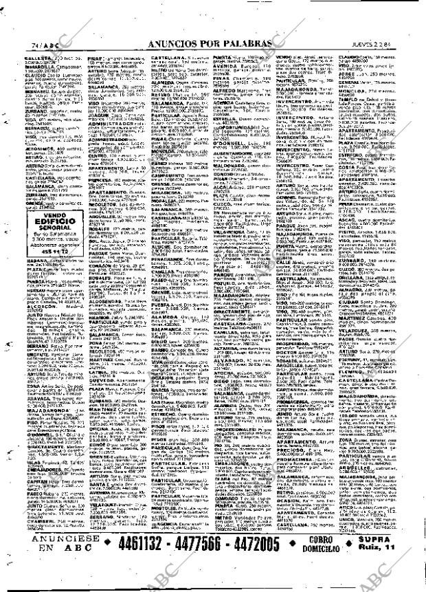 ABC MADRID 02-02-1984 página 74