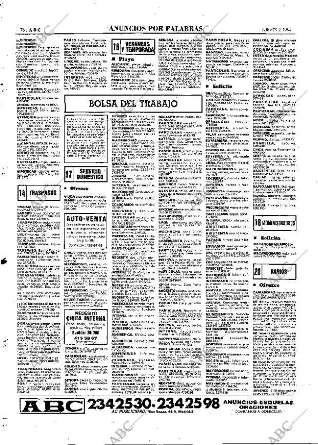 ABC MADRID 02-02-1984 página 76