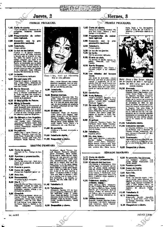 ABC MADRID 02-02-1984 página 92