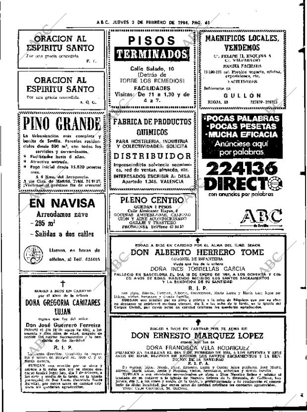 ABC SEVILLA 02-02-1984 página 61