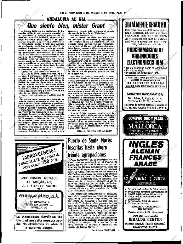 ABC SEVILLA 05-02-1984 página 31