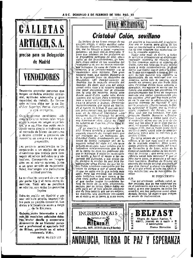 ABC SEVILLA 05-02-1984 página 32