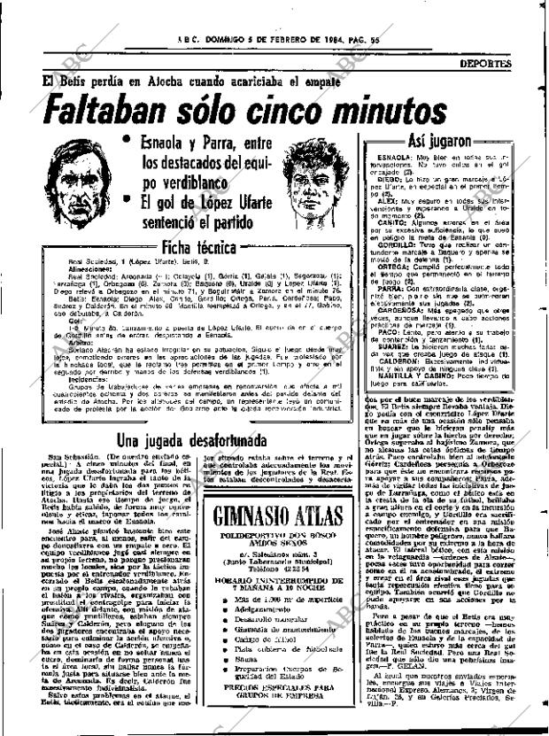 ABC SEVILLA 05-02-1984 página 55