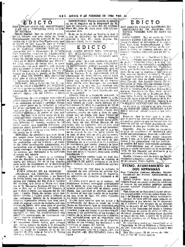ABC SEVILLA 09-02-1984 página 54