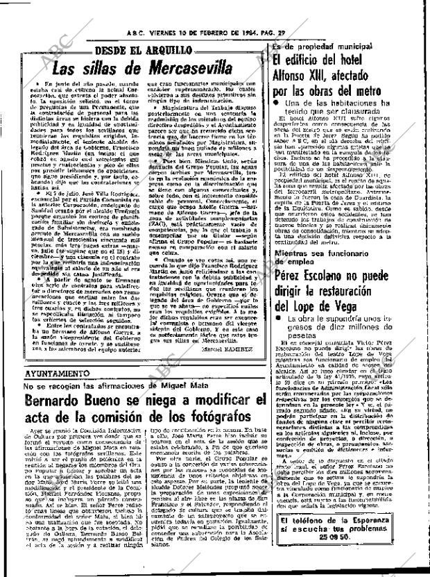 ABC SEVILLA 10-02-1984 página 27