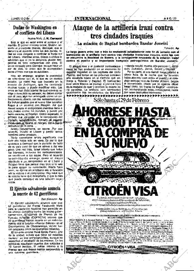 ABC MADRID 13-02-1984 página 23