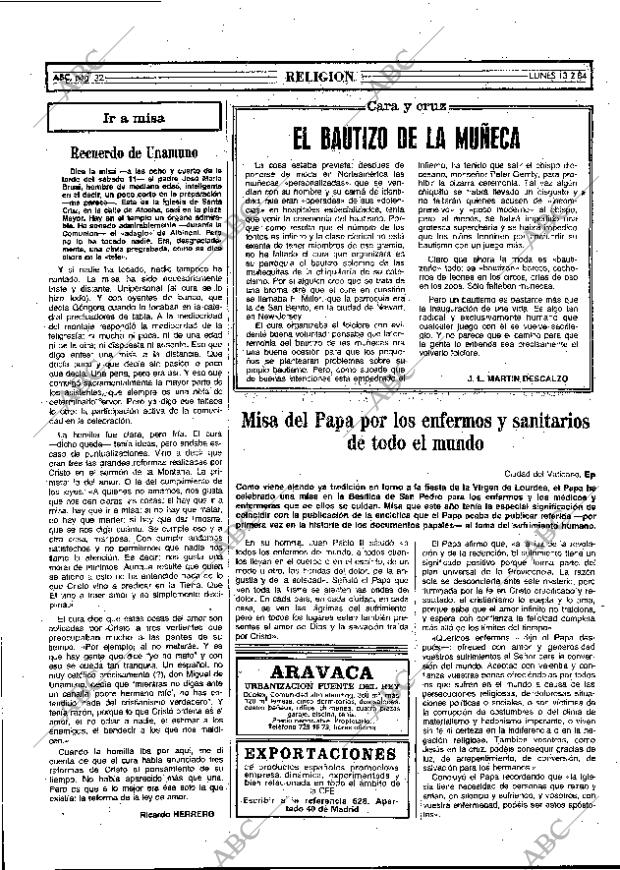 ABC MADRID 13-02-1984 página 32