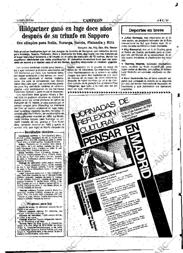 ABC MADRID 13-02-1984 página 57