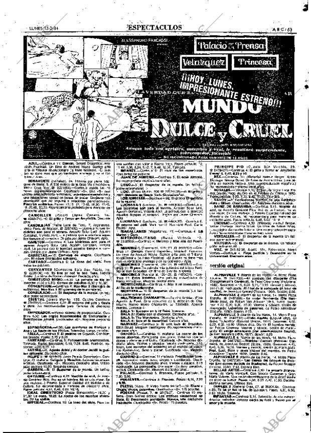 ABC MADRID 13-02-1984 página 63