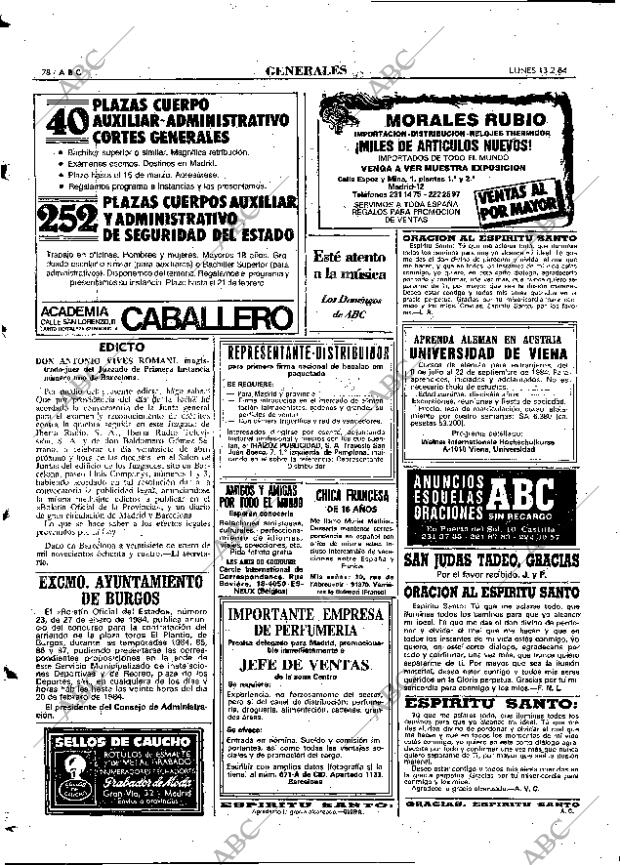 ABC MADRID 13-02-1984 página 78