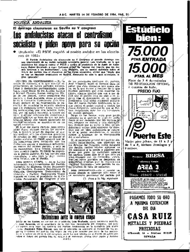 ABC SEVILLA 14-02-1984 página 19