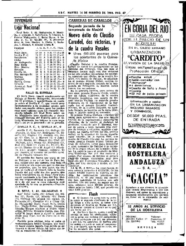 ABC SEVILLA 14-02-1984 página 65