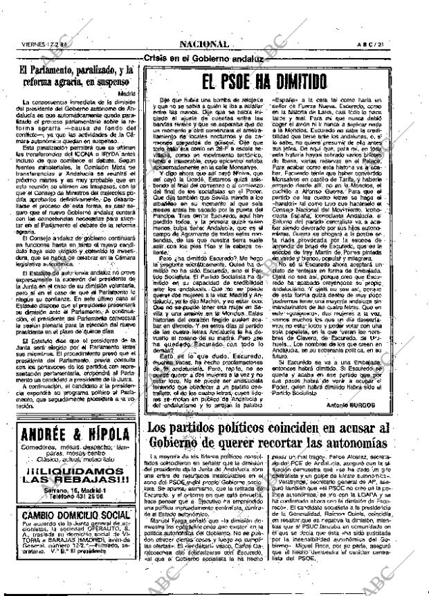 ABC MADRID 17-02-1984 página 21
