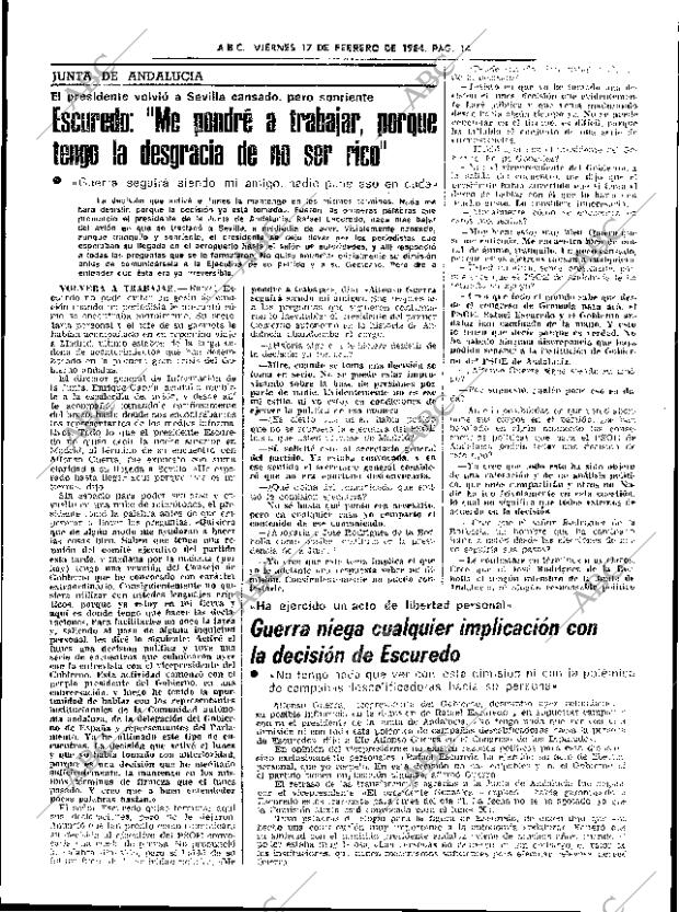 ABC SEVILLA 17-02-1984 página 14