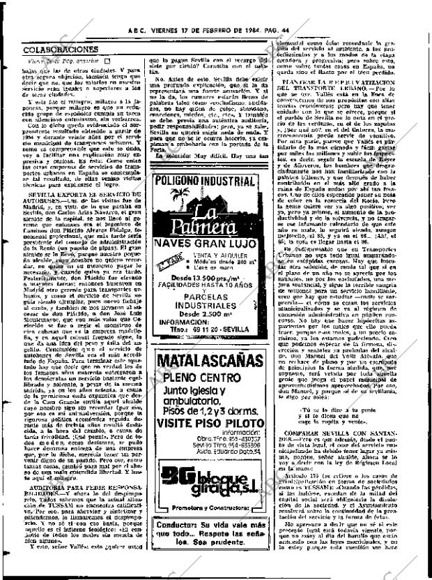 ABC SEVILLA 17-02-1984 página 44