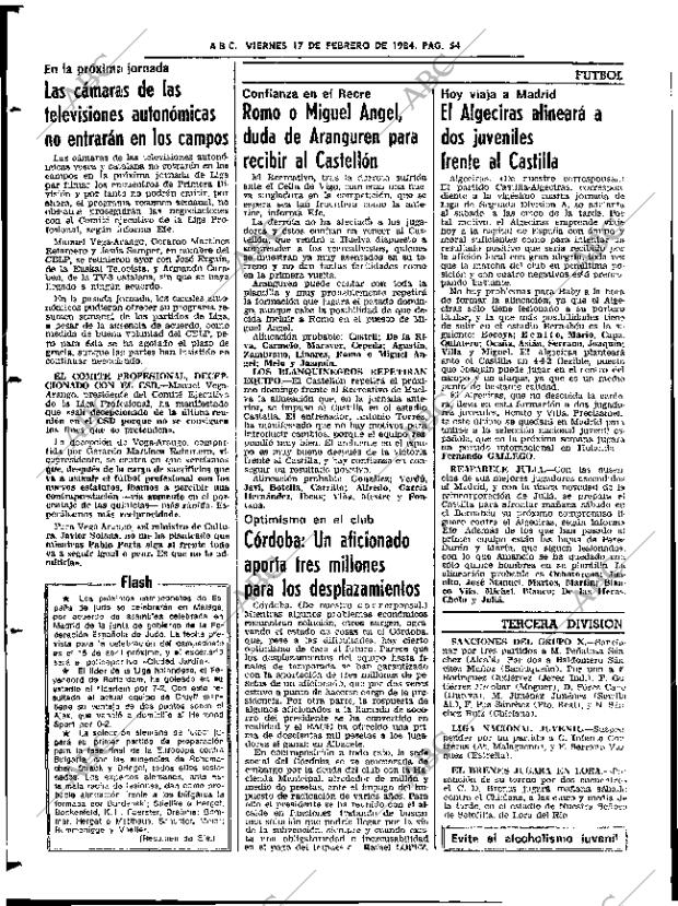 ABC SEVILLA 17-02-1984 página 54