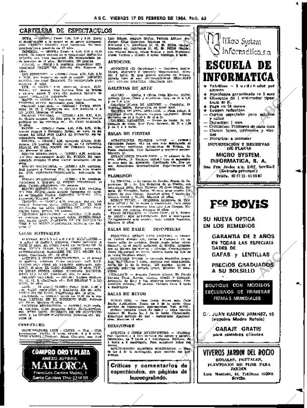 ABC SEVILLA 17-02-1984 página 63