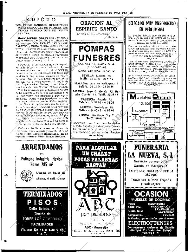 ABC SEVILLA 17-02-1984 página 68