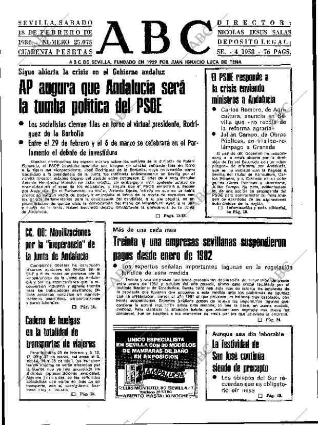 ABC SEVILLA 18-02-1984 página 11