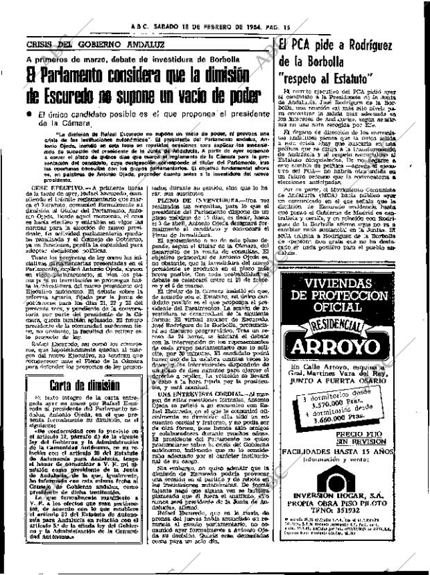 ABC SEVILLA 18-02-1984 página 15