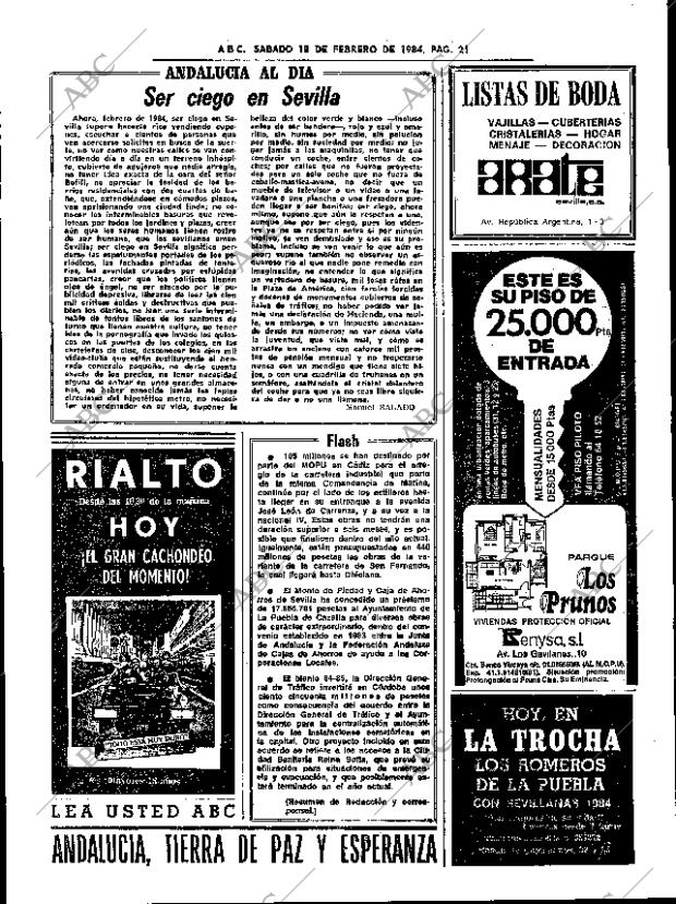 ABC SEVILLA 18-02-1984 página 21