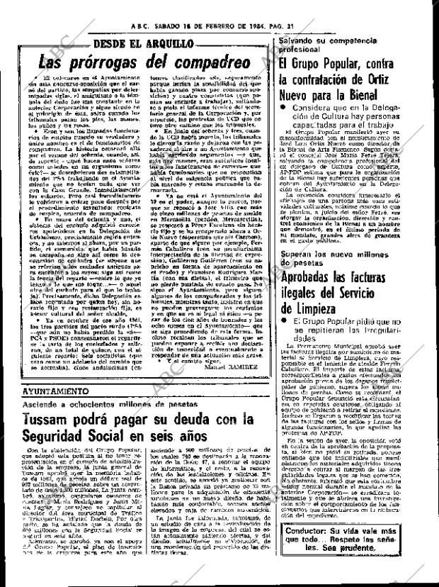 ABC SEVILLA 18-02-1984 página 31