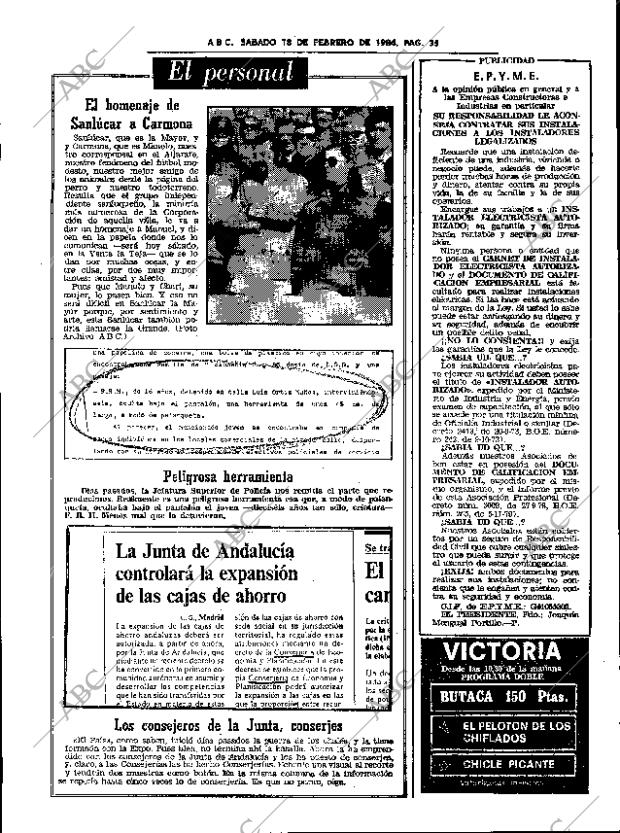 ABC SEVILLA 18-02-1984 página 35