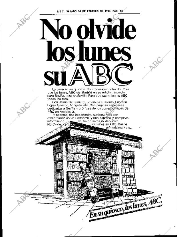 ABC SEVILLA 18-02-1984 página 53