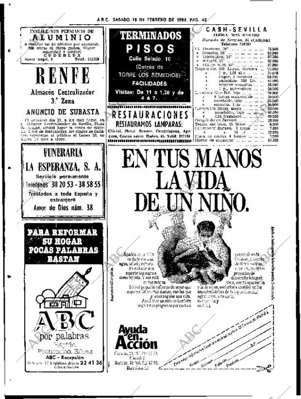 ABC SEVILLA 18-02-1984 página 62