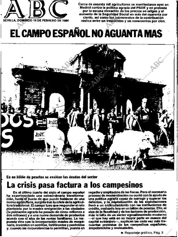 ABC SEVILLA 19-02-1984 página 1