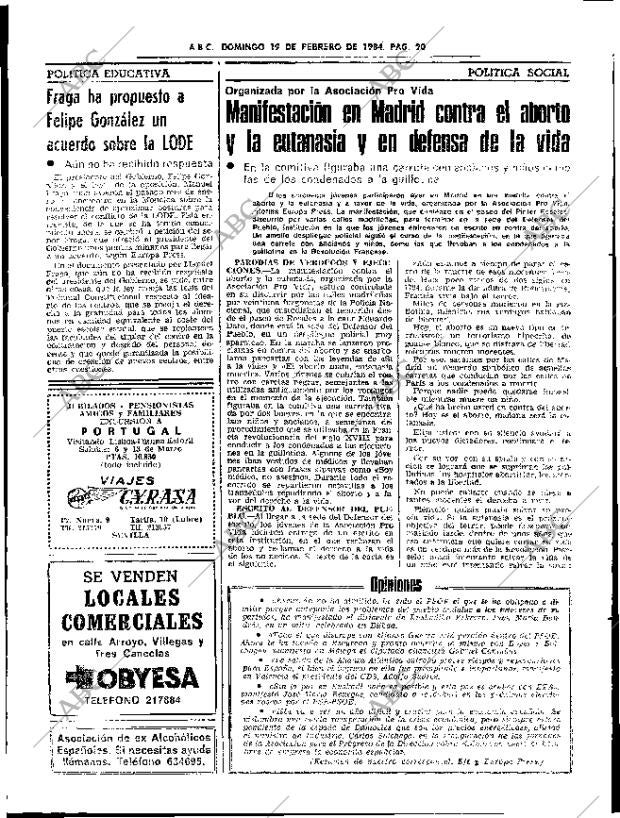 ABC SEVILLA 19-02-1984 página 20