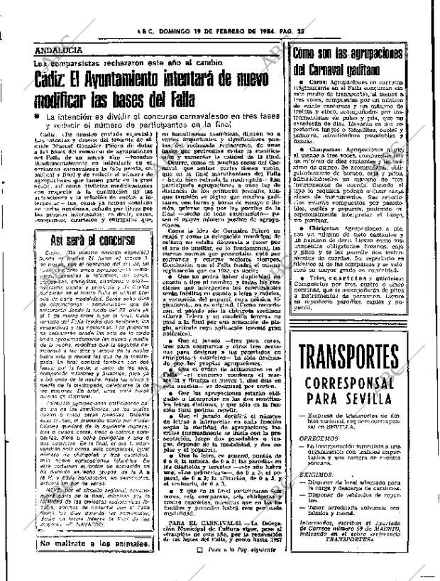 ABC SEVILLA 19-02-1984 página 25